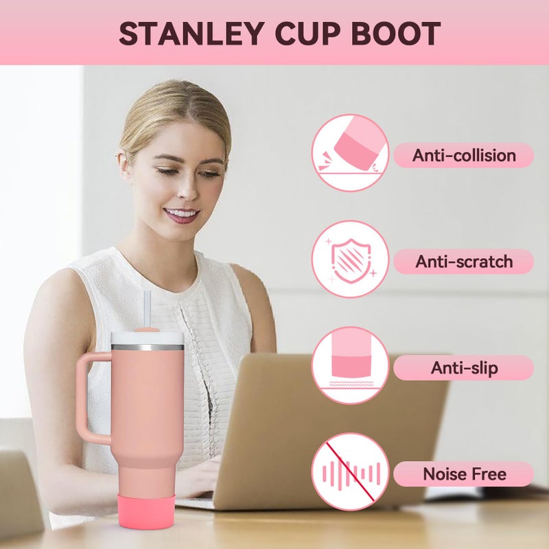PICcircuit 2PCS for Stanley Boot, Silicone Bottom for Quencher Adventure 40oz 30oz IceFlow 20oz 30oz Bottle&for Hydroflask Tumbler 12-24oz for Stanley Cup Accessories Avoid Scratches&Noise - Image 5